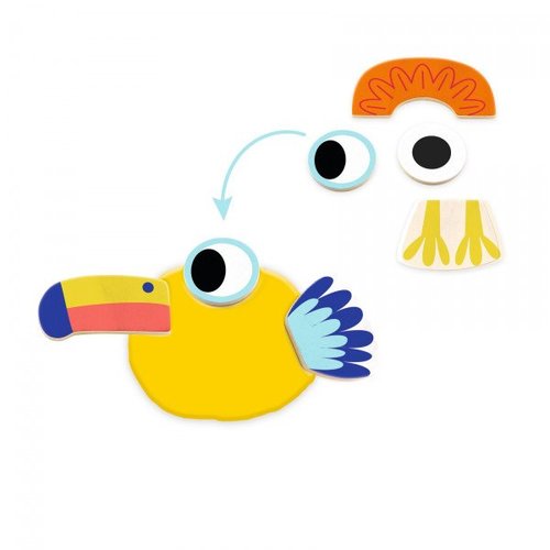 ציפור מתוך ערכת יצירה בצק טבעי החיות שלי של Djeco 