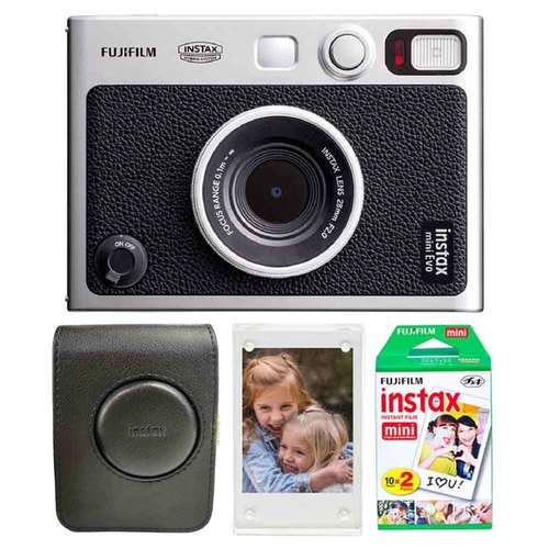 קיט מצלמה פיתוח מיידי Fuji Instax Mini Evo + תיק + דפים + בלוק אקריל