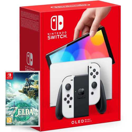 NINTENDO SWITCH OLED 64GB - WHITE + GAME ZELDA TEARS OF THE KINGDOM