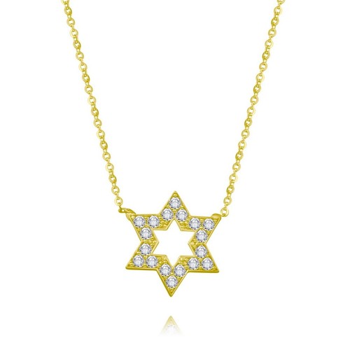 שרשרת ותליון מגן דוד מזהב 14K