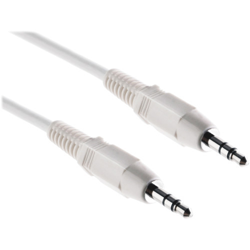 Pearstone Stereo Mini Male to Stereo Mini Male Cable (White, 10')