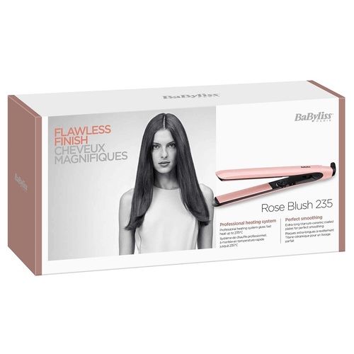מחליק שיער קרמי Babyliss בייביליס Rose Blush 235 BA-2498PRE