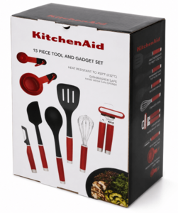סט 15 אביזרי מטבח קיצנאייד KITCHENAID-אדום