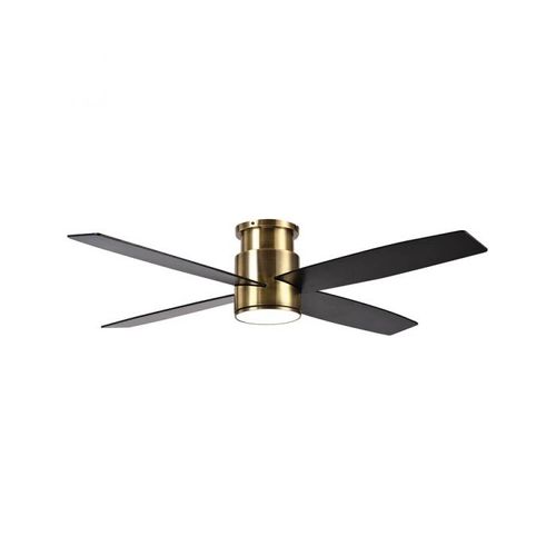 מאוורר תקרה מקיאטו "CCT 25W 52 עם שלט -שחור ובראס semicom