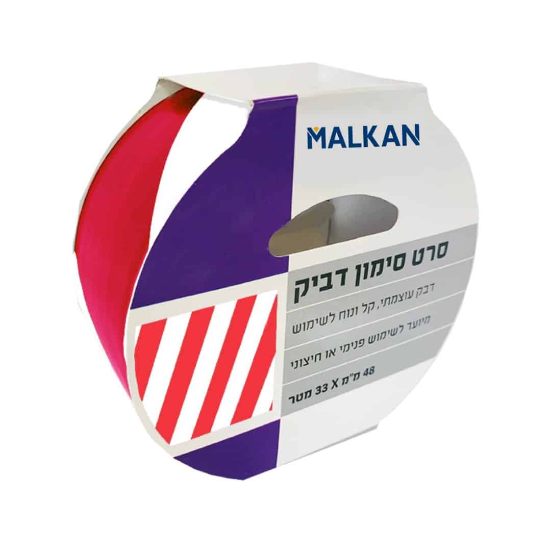 סרט סימון ריצפה דביק אדום לבן 48 מ"מ 33 מטר 