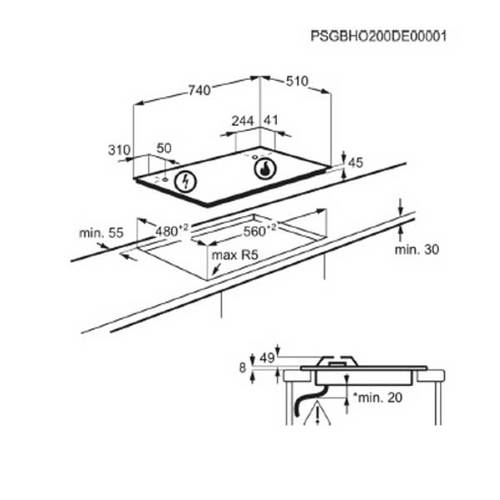 כיריים גז 75 ס