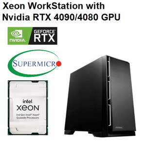 תחנת עבודה מקצועית Intel Xeon W-3400 WorkStation מולטי RTX4090/4080/4070 GPU SuperMicro