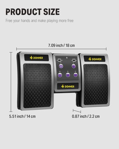 פדאל אלחוטי להעברת דפי צ'ארטים DBM1 בצבע כסף מבית DONNER