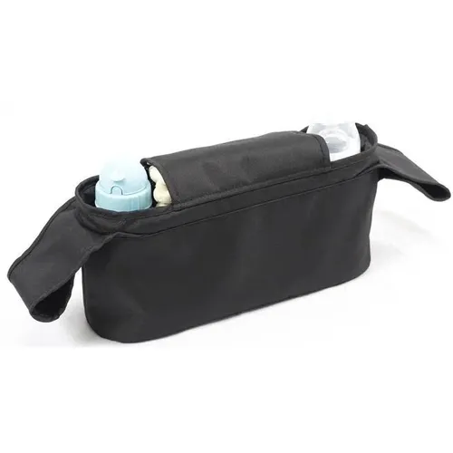 ארגונית לעגלת תינוק או טיולון עם תא קדמי ותא לטלפון - שחור