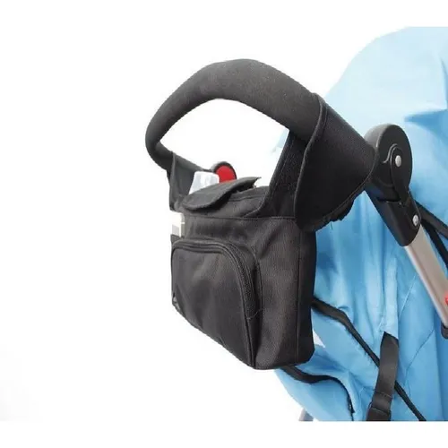ארגונית לעגלת תינוק או טיולון עם תא קדמי ותא לטלפון - שחור