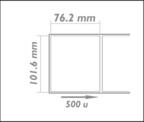מדבקה לבנה ZA4*3-500 101.5*76.2mm רב שימושית 500 יח