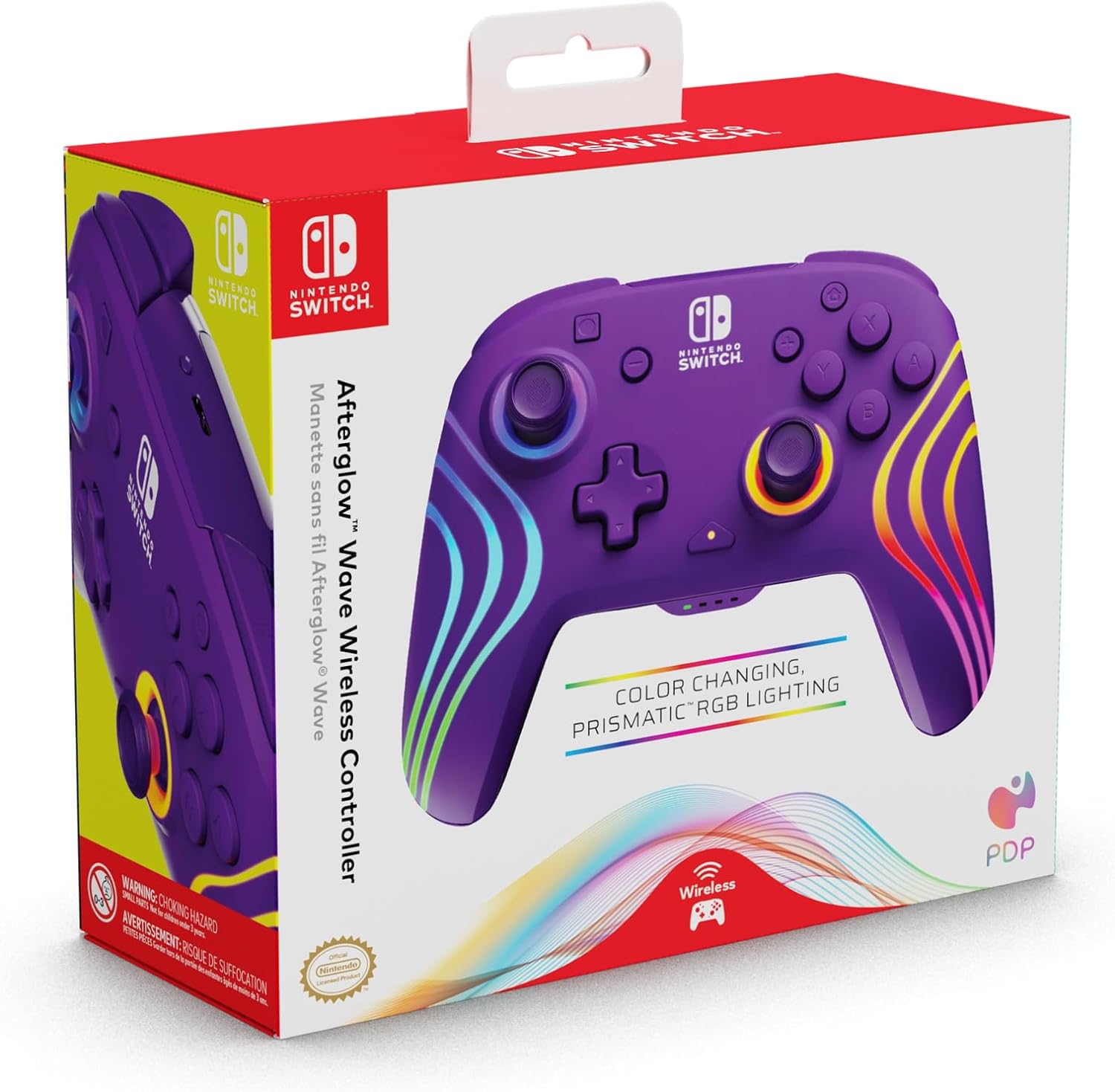 Afterglow Wave Wireless Controller Purple   Nintendo Switch 