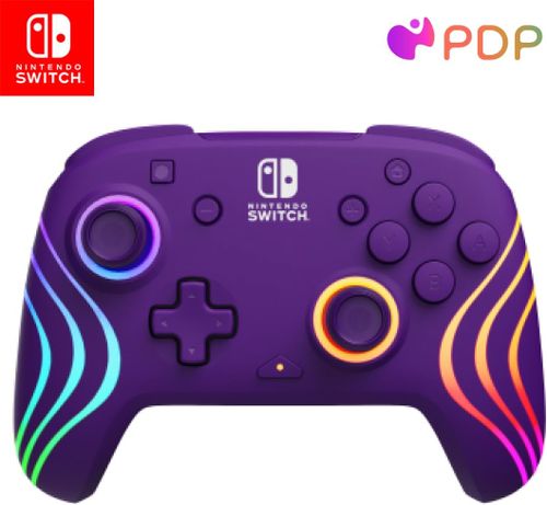 Afterglow Wave Wireless Controller Purple   Nintendo Switch 