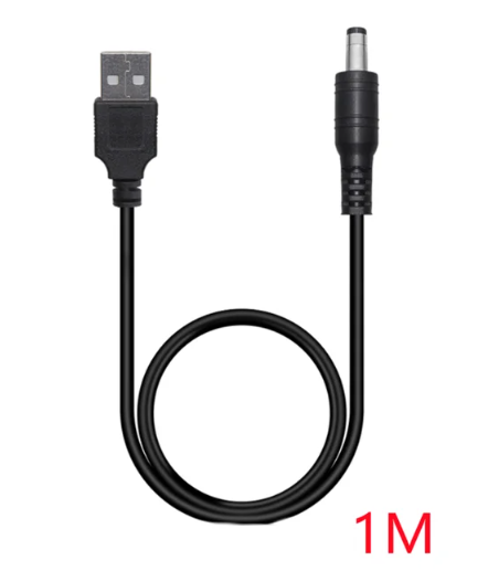כבל מתאם USB זכר לDC זכר 5.5X2.1MM PL באורך 1 מטר
