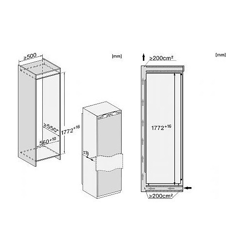 מקרר ‏ללא מקפיא Miele K 7733 E ‏268 ‏ליטר מילה
