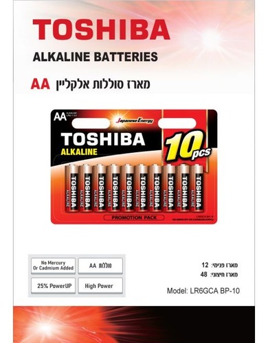 סוללות TOSHIBA ALKALINE AA X10 עשיריות