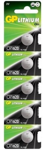 סוללת ליתיום GP 78mA 3V CR1620 יחידות X5