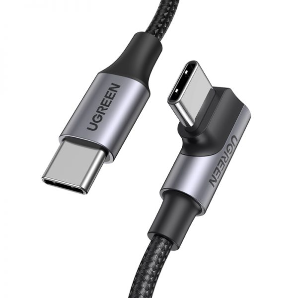 כבל USB-C ל USB-C בזווית 90 מעלות באורך 2 מטר