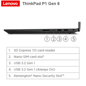 מחשב נייד Lenovo ThinkPad P1 Gen6 16"-OLED-Touch-WUQXGA-i7-64GB-2TB-RTX4000