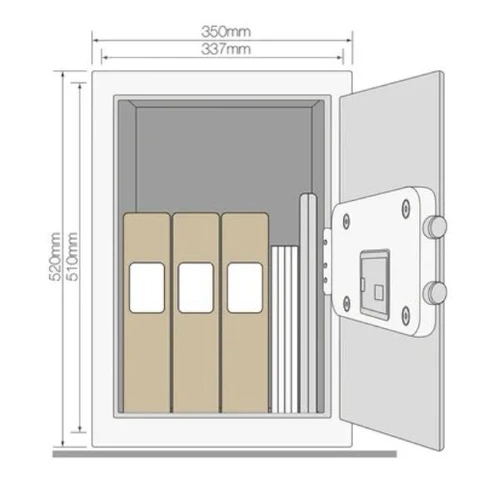 שרטוט כספת דיגיטלית משרדית 30 ק"ג yale - Maximum Security