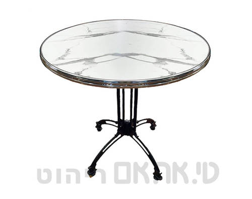 שולחן עם פלטה דימוי שיש ומסגרת