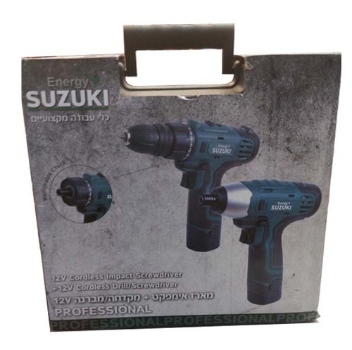סט מברגת אימפקט 12V + מקדחה 12V עם ראש מתחלף SUZUKI Energy