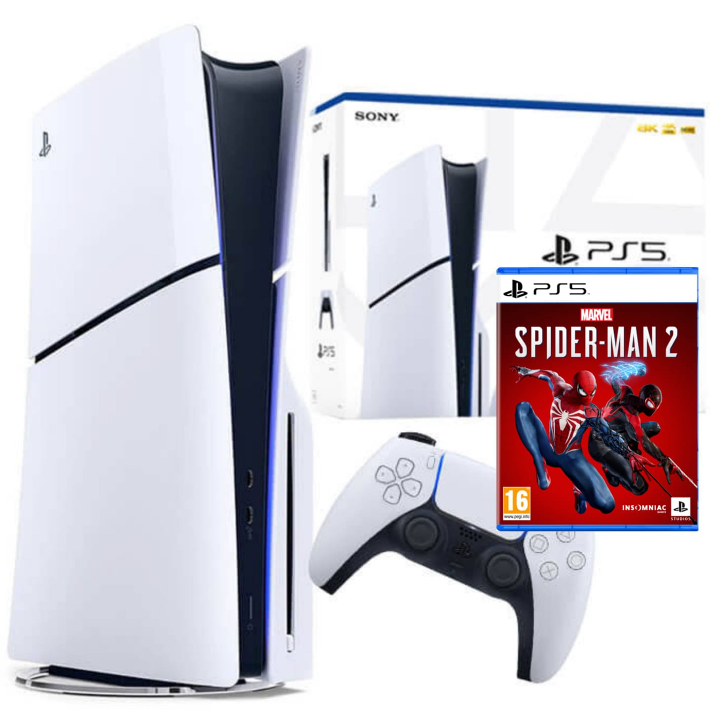 SONY PLAYSTATION  5 SLIM 1TB BLU-RAY EDITION SPIDERMAN 2 BUNDLE סוני