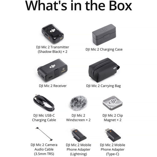 מיקרופון אלחוטי זוגי DJI Mic 2 Wireless (2.4 GHz) רשמי