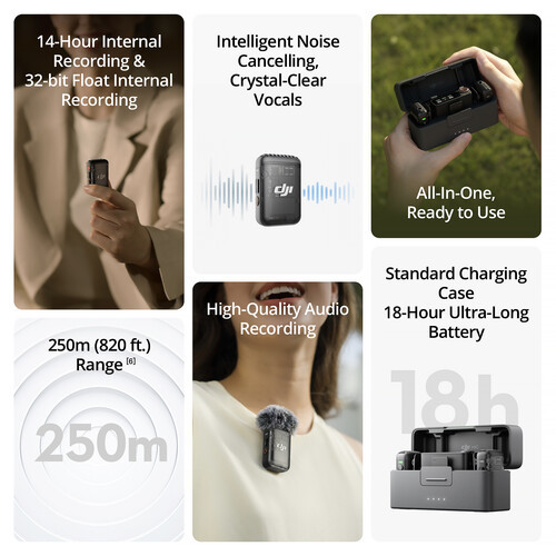 מיקרופון אלחוטי זוגי DJI Mic 2 Wireless (2.4 GHz) רשמי