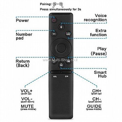 שלט תואם חכם עם בקרת קול לטלוויזיה Samsung Smart TV סמסונג