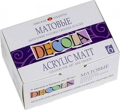 סט 6 צבעי אקריליק מאט DECOLA ACRYLIC MATT- גווני יסוד