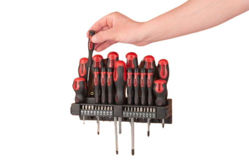 סט מברגים מגנטי 37 חלקים  עם ביטים ותושבת לקיר    KRT400010