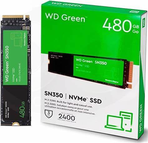 דיסק SSD NVME WD 480GB GREEN SN350 2400/1650