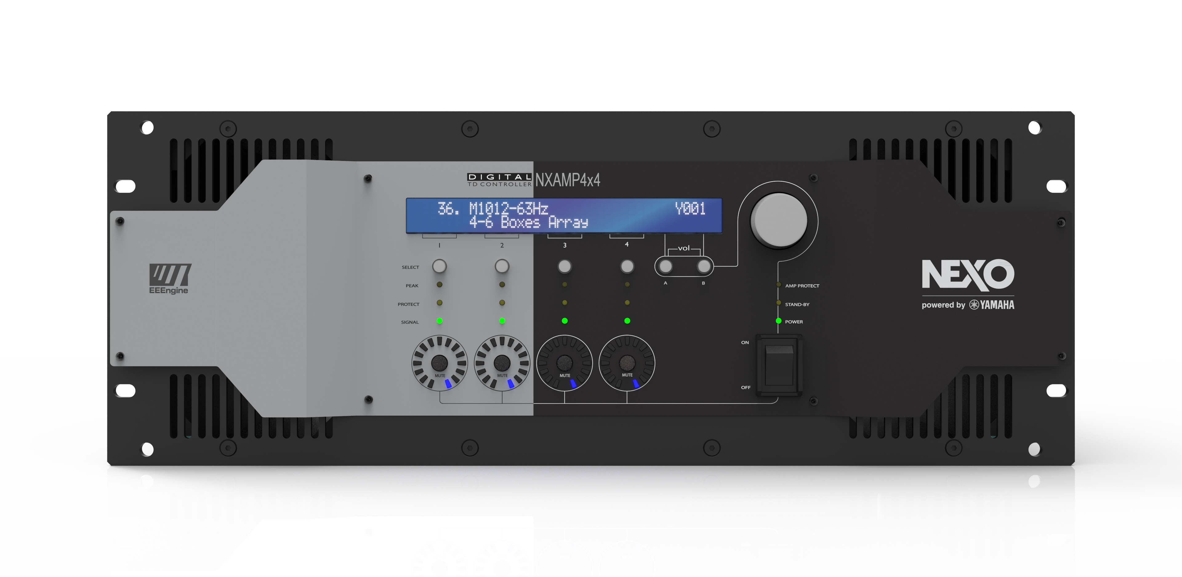 מגבר פרוססור נקסו NXAMP4X4 הספק 4X4000W ב 2 אום - השכרה