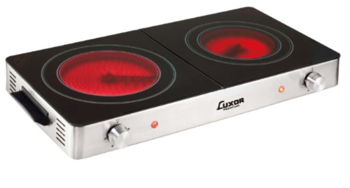 כיריים חשמלי קרמית 2 גופי חימום על השיש LUXOR לוקסור AHY1002