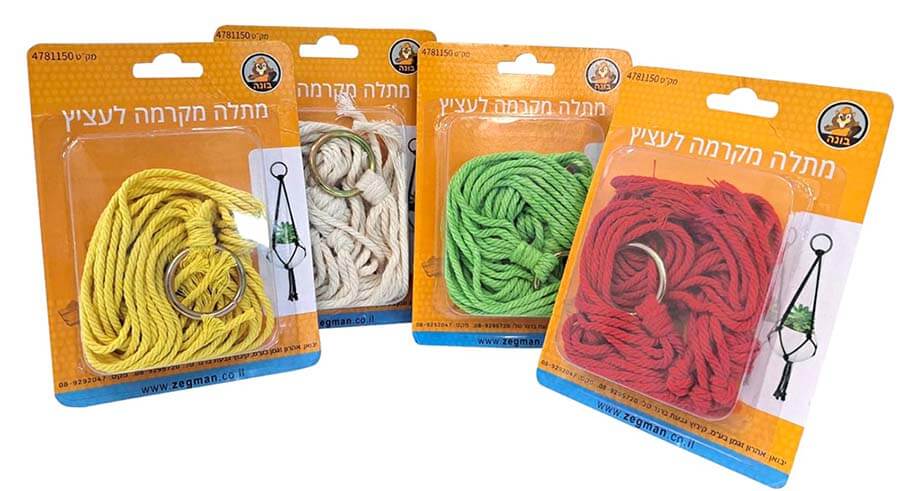 מתלה מקרמה לעציץ במגוון צבעים