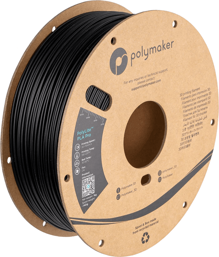 פילמנט שחור 1 ק"ג 1.75 מ"מ -  POLYLITE PLA Pro Black