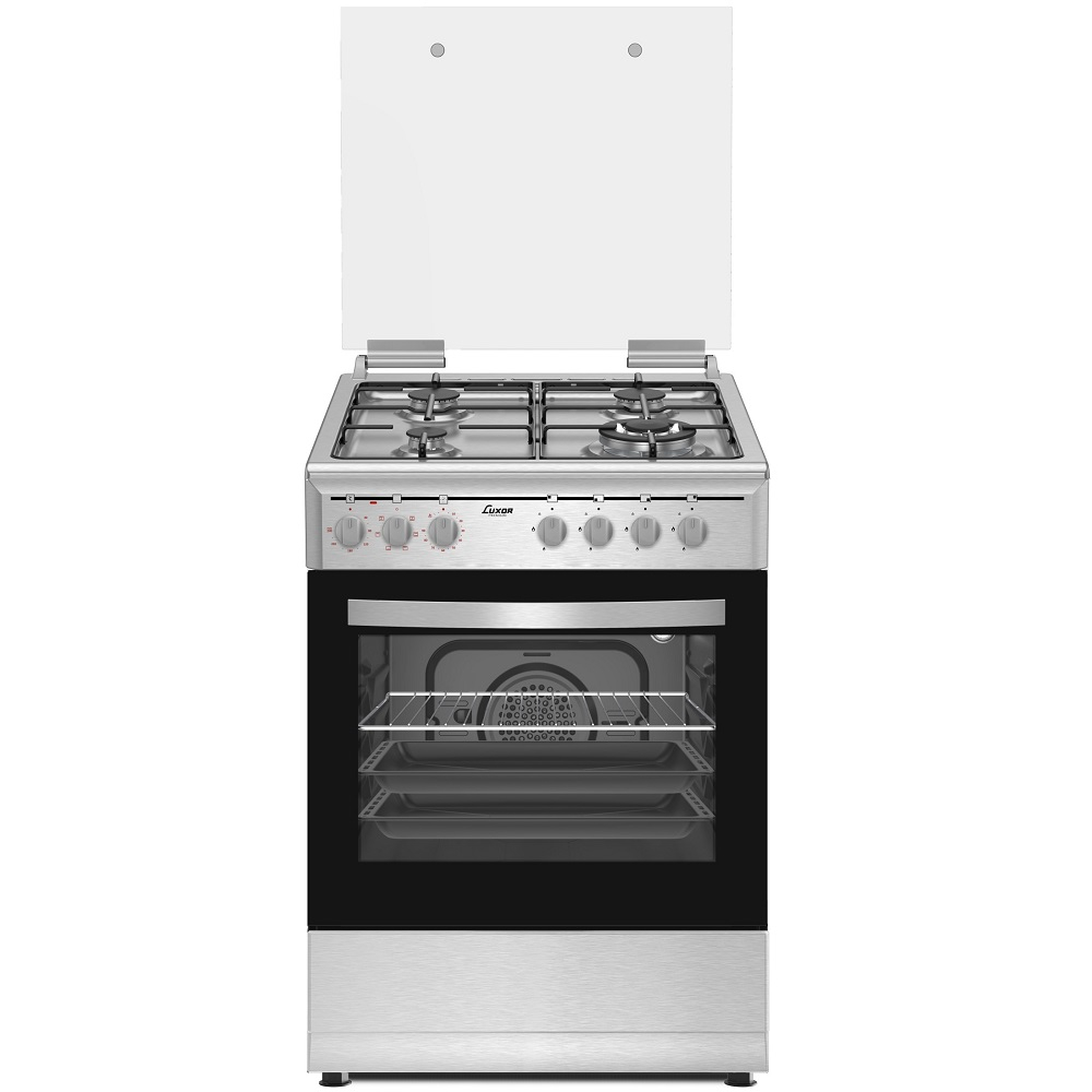 תנור משולב גז LX6060E IX צבע נירוסטה LUXOR