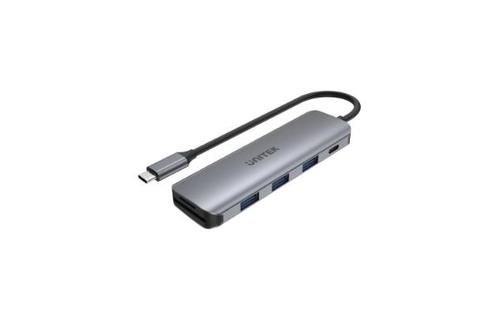 מפצל P5+ 6-in-1 USB-C Hub with 100W Power Delivery and Dual Card Reader