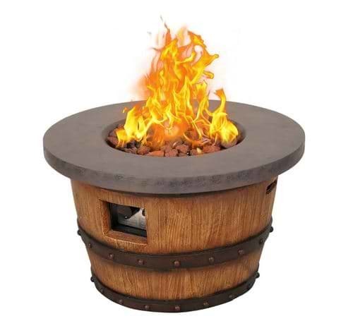 שולחן אש/גז דמוי חבית עץ מקט FIRE PIT (פייר פיט) דגם TM170902 