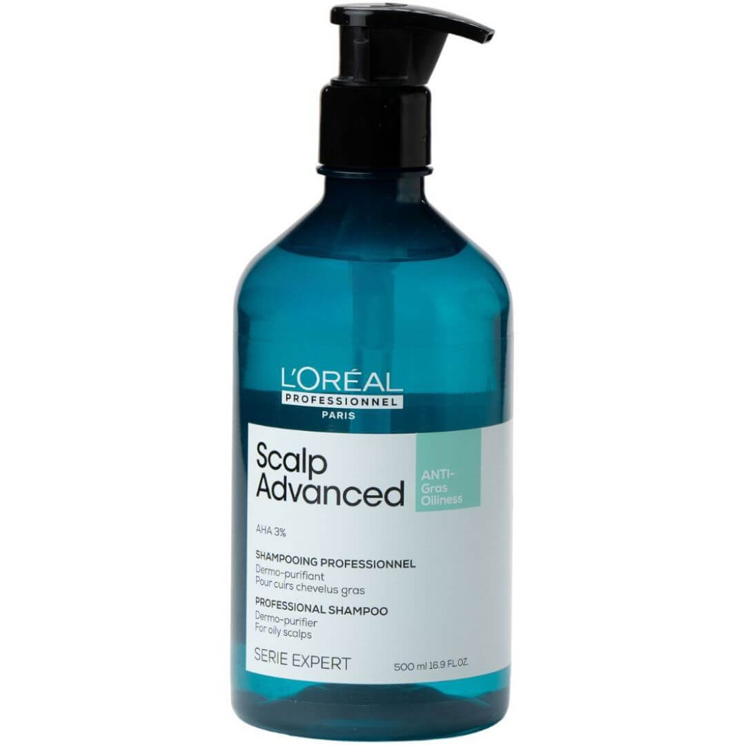 שמפו מקצועי לקרקפת שומנית SCALP ADVANCED לניקוי יסודי של עור הקרקפת לוריאל 500 מ"ל