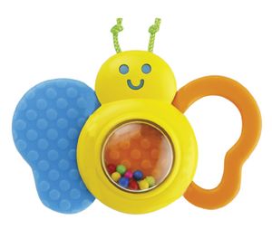 נשכן ורעשן לתינוק עם חרוזים פרפר