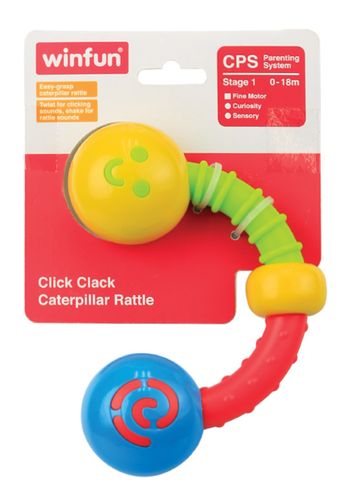 נשכן ורעשן לתינוק עם חרוזים זחל