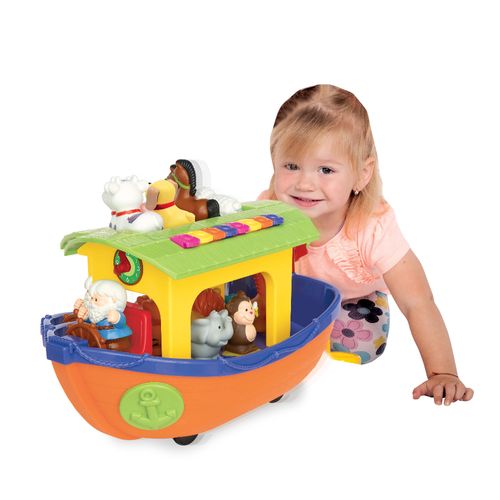 תיבת נח אינטראקטיבית גדולה מנגנת ומדברת עם 11 דמויות של חיות 