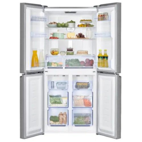מקרר מקפיא תחתון 4 דלתות 472 ליטר HAIER דגם HRF4494FB זכוכית שחורה