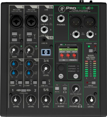 זוית נוספת Mackie ProFX6v3+ Analog Mixer
