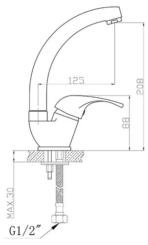 ברז פרח נמוך SWAN כרום ניקל AQUILA