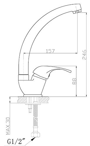 ברז פרח גבוה SWAN כרום ניקל AQUILA