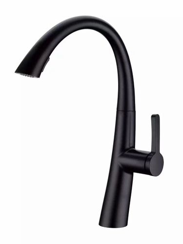 ברז מטבח נשלף WAVE שחור AQUILA PREMIUM