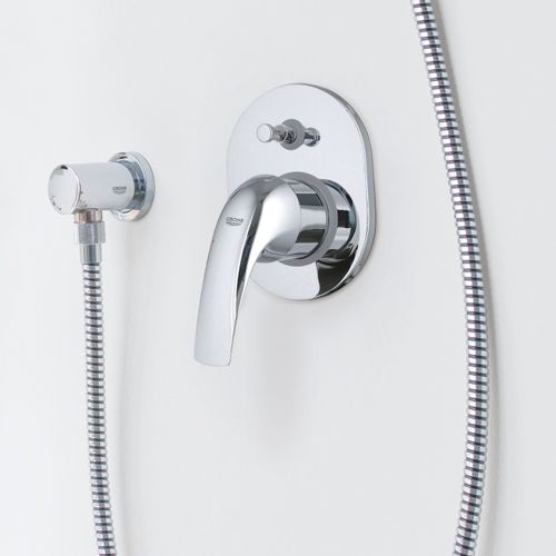 אינטרפוץ 4 דרך אובלי BAUCURVE כרום ניקל GROHE 29043000